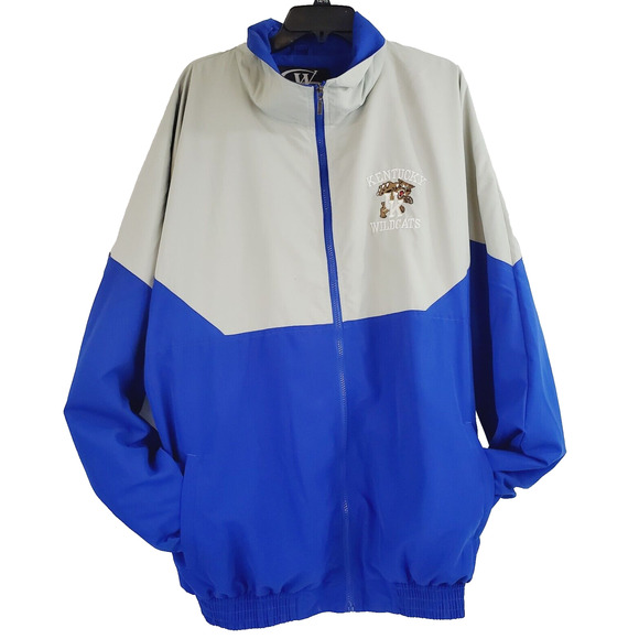 Wagner Wear "Kentucky" Jacket Men's XXL Blue/Gray Logo Wildcat's Coat Pocket's - Picture 1 of 13